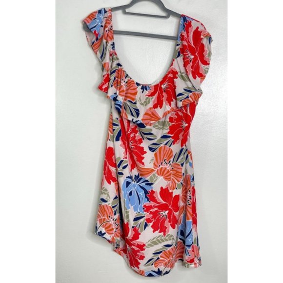 Astr Dresses & Skirts - ASTR the Label Marisol Red Floral Print Off-the-Shoulder Dress Size Large